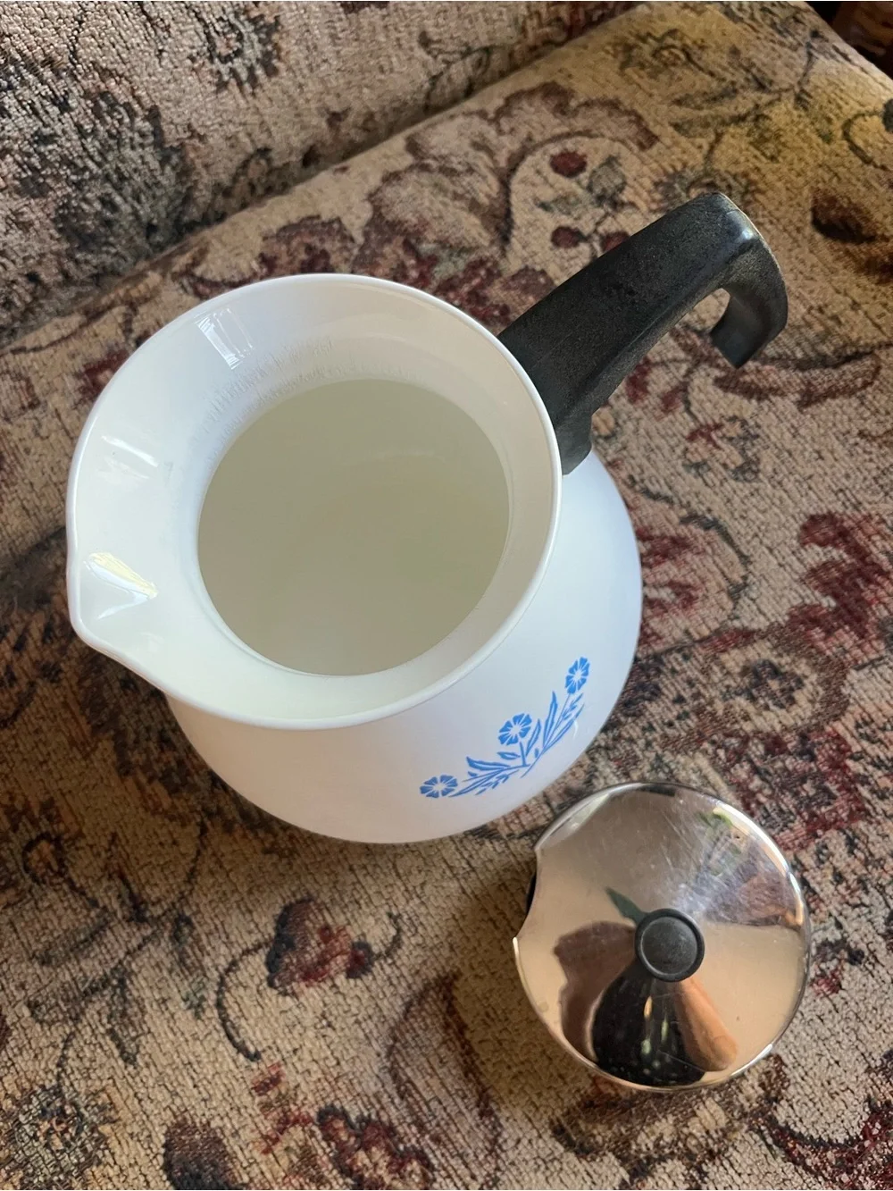 Corning Ware Coffee Percolator with Blue Cornflower Pattern